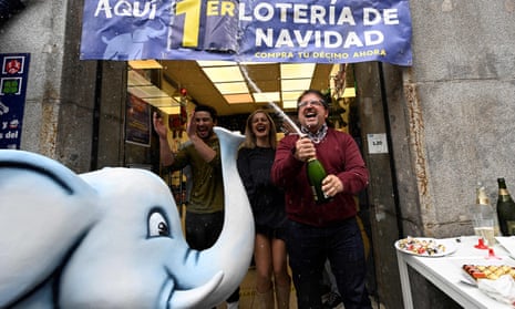 El Gordo winners celebrate in Madrid.