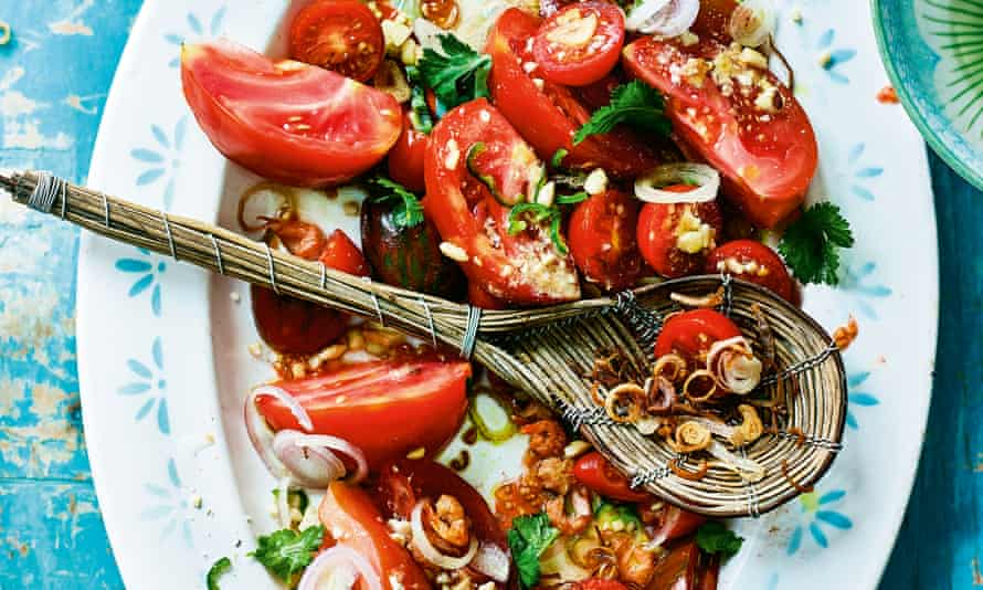 Khayan jin thee thoke – tomato and crunchy peanut salad by Rangoon Sisters Amy Chung and Emily Chung.