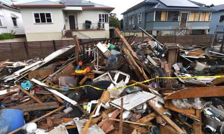 Flood damaged homes in Lismore, NSW on Tuesday