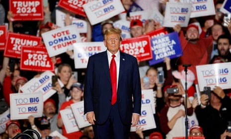 Donald Trump arrives at a rally in Greensboro, North Carolina, in March 2024.