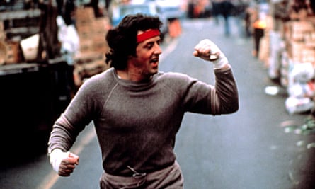 Sylvester Stallone running  in Rocky