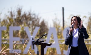 Kamala Harris campaigning in Fort Worth, Texas, earlier today.