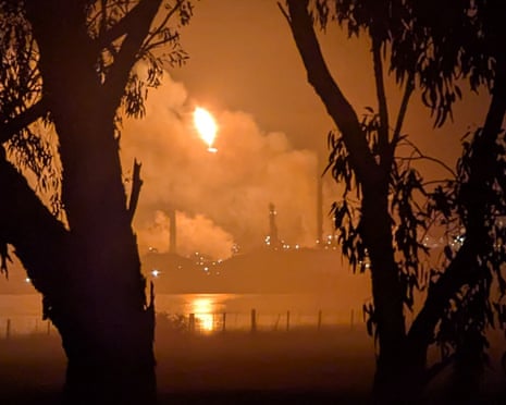 Damage on Corio oil refinery