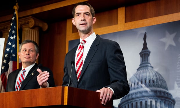 Tom Cotton speaks at a press conference in Washington.