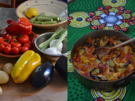 Rachel Roddy’s ciambotta, or tomato, potato and aubergine stew.