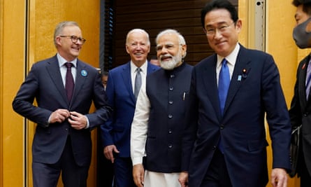 Australian PM Anthony Albanese, US president Joe Biden, Indian PM Narendra Modi and Japanese PM Fumio Kishida