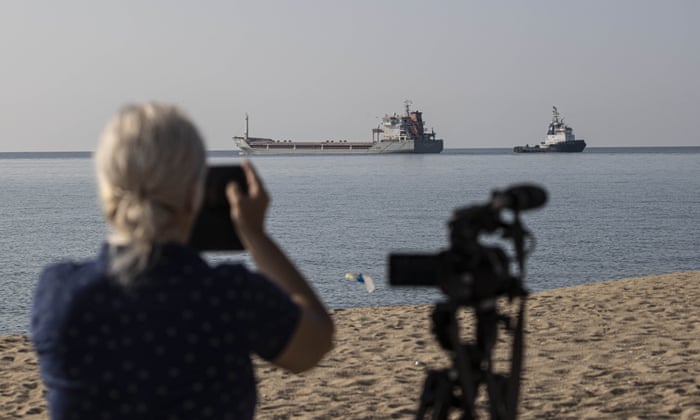 The Turkish-flagged Polarnet after leaving Chornomorsk on Friday