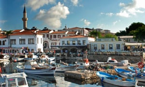 Vue panoramique sur le port de Bozcaada Canakkale Turquie