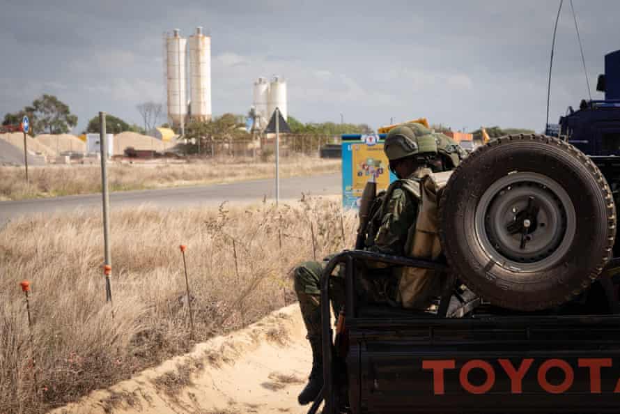Rwandan soldiers patrol in Afungi near the Total complex, Cabo Delgado, September 2021.
