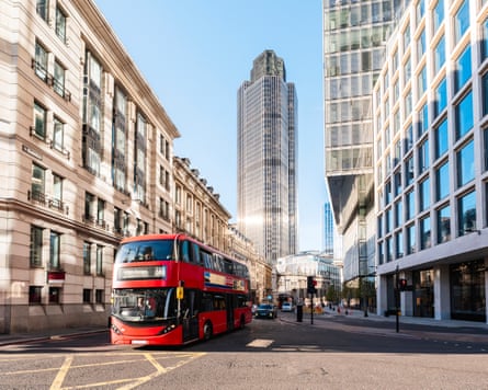Double Decker Bus and Tower 42, London, England, UK