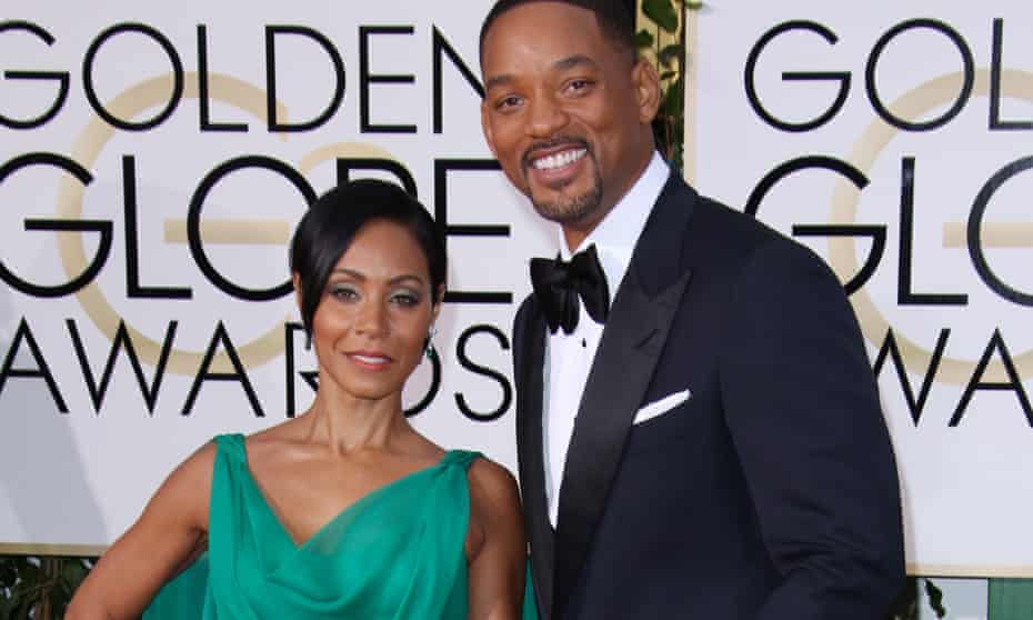 Jada Pinkett Smith with husband Will Smith at the Golden Globes in January.