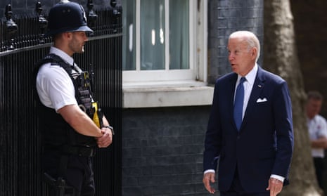 Joe Biden arrives at Downing Street.