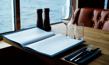 Place setting at dining room aboard the MS Norröna