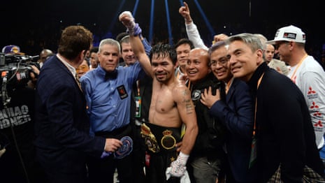 ‘We'll fight again if you want’: Manny Pacquiao to Floyd Mayweather after Broner fight – video