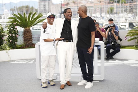 Spike Lee, A$AP Rocky and Denzel Washington at the Cannes film festival