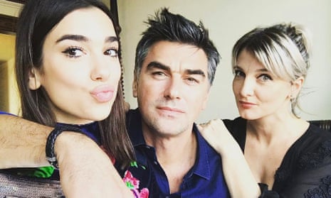 Dua Lipa, left, with her father Dukagjin and mother Anesa. 