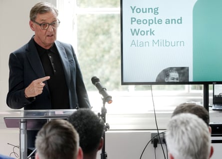 Alan Milburn speaks to the media in London on the publication of the interim Milburn report into Young People and Work.
