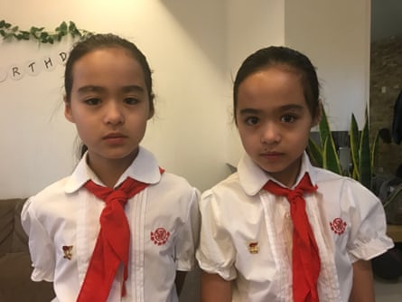 With their Young Pioneer pins. Natasha on the left, Ariel on the right.