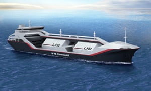 Australia and Japan signed a deal in January 2017 to ship liquid hydrogen in bulk from Victoria, in what will be a world first. A pilot project is expected to start in 2020. Supplied artist’s impression of a liquid hydrogen carrier from ship-builder Kawasaki Heavy Industries.
