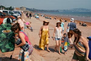 Holidaymakers on Paignton Sands