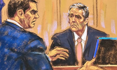 A courtroom sketch of Michael Cohen