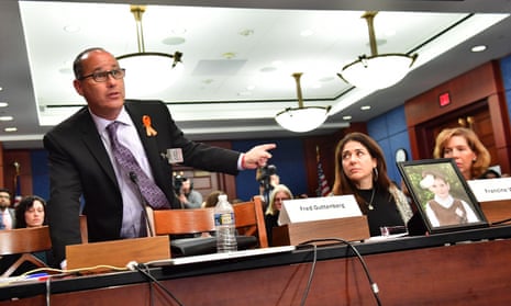 Fred Guttenberg, father of student Jaime Guttenberg who was killed during the Marjory Stoneman Douglas high school shooting, on Capitol Hill in Washington DC on 7 March 2018. 