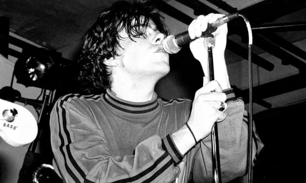 Tim Burgess on stage in Warrington in 1990