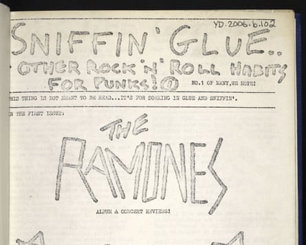 Copy of the first ever Sniffin’ Glue with the Ramones mentioned on the cover