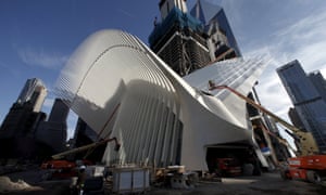 One entrance to the station’s cathedral-like pavilion opened to the public Thursday.
