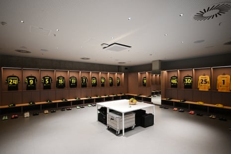 Atletico Madrid's dressing room at Stuttgart Arena