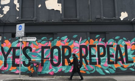 A pro-choice mural urging a yes vote in the referendum to repeal the eighth amendment in Dun Laoghaire, Ireland, 10 May 2018.