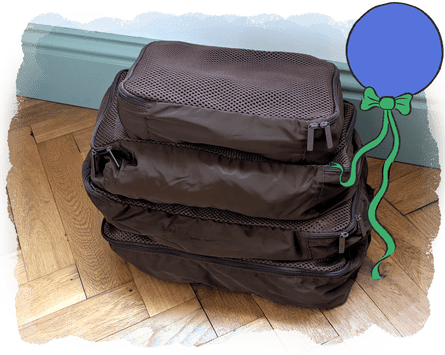 Pete Wise testing packing cubes