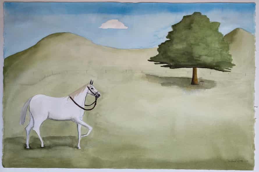 Noel McKenna’s water colour painting of a horse Lisa Havilah would save in a fire