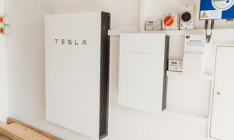 A Tesla battery in a home