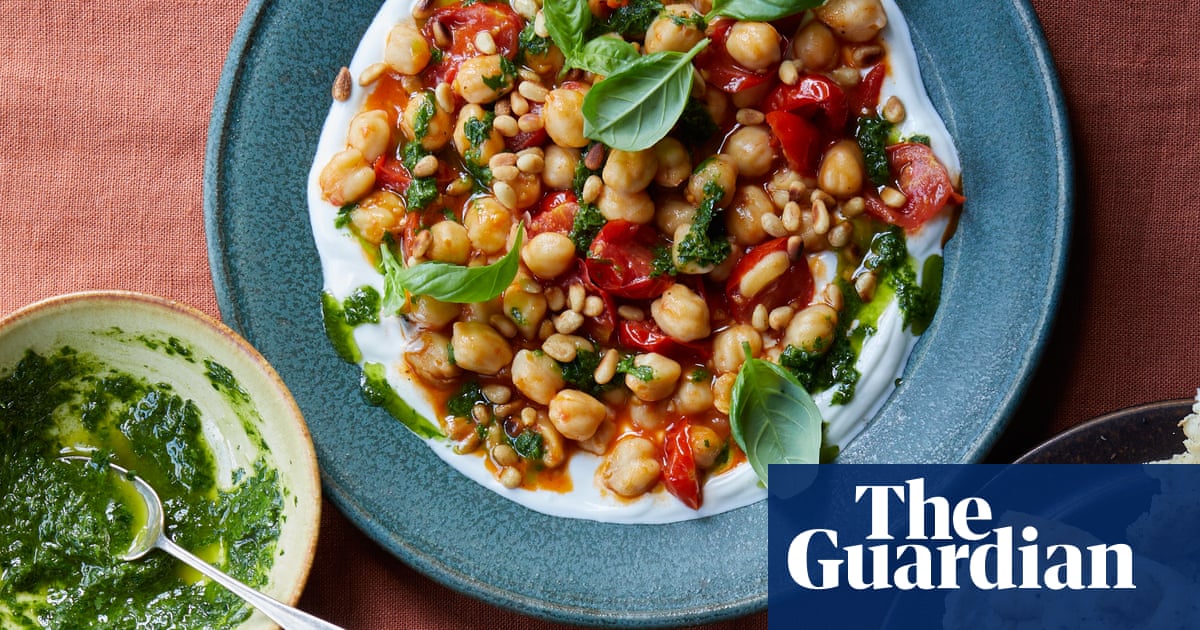 Rukmini Iyer’s quick and easy recipe for herb-spiked chickpeas with tomatoes and pine nuts