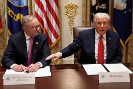 Anthony Albanese and Donald Trump at the White House last year.