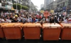 Myanmar police fire stun grenades and tear gas at pro-democracy protesters