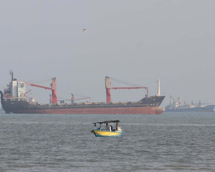 Image accompanying the story: Container ship sinks near strait of Hormuz amid surge in Iranian attacks