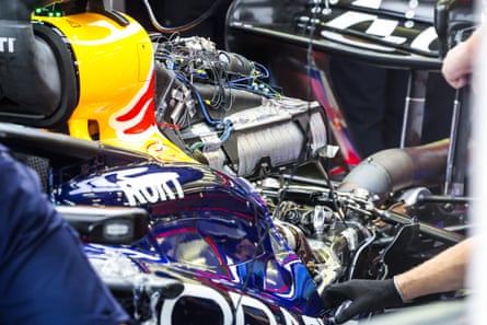 Red Bull’s RB22 Ford engine power unit during the F1 Aramco pre-season testing in Bahrain, February 2026