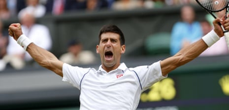 Novak Djokovic roars with triumph as he wins the Men’s Finals.