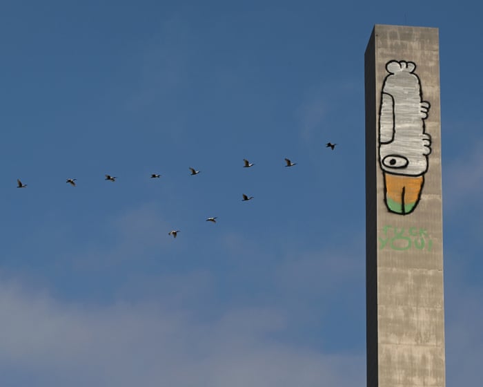 ‘Pam the Bird’ has become a divisive fixture on Melbourne landmarks – but is it art or vandalism?
