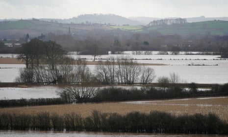 Flooded fields near Marden, Herefordshire