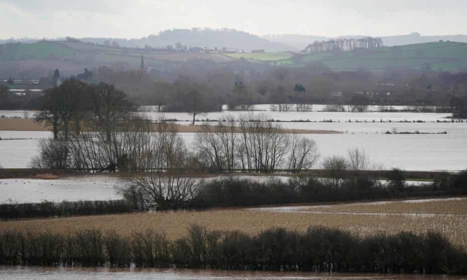 Flooded fields near Marden, Herefordshire