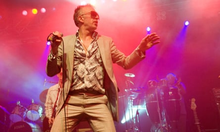 Robb Spragg of Alabama 3 on stage in London.