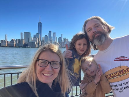 Rory Boland and family on a house swap holiday in New York.