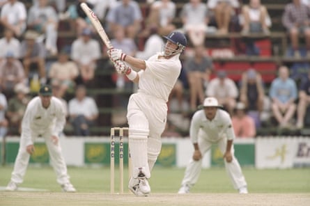 Nick Knight batting during the second and final Test in Harare in December 1996