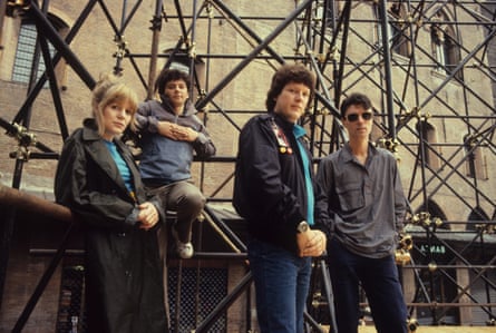 Tina Weymouth, Jerry Harrison, Chris Frantz and Byrne of Talking Heads in 1982