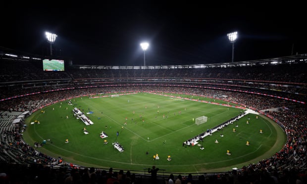 Action from the matcjh at Melbourne Cricket Ground.