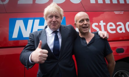 Hilton with Boris Johnson. He knew supporting the Brexit leave campaign would make Cameron ‘really cross’.