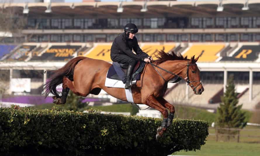 Jockey Rachael Blackmore aboard the Balko Des Flos at a gallop in Cheltenham